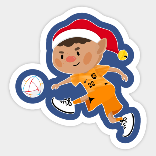 Netherlands football Christmas elf. Football World Cup soccer t-shirt Sticker